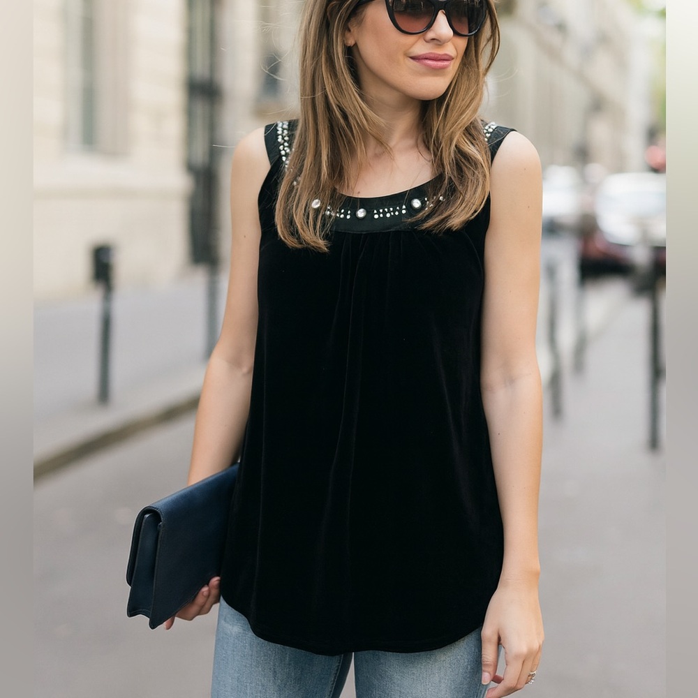 susan lawrence velvet gem tank top made in USA sep sale